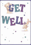 The heartwarming design of this get well card all but leaps to life with positivity-two adorable companions, a teddy bear and a puppy, each joyfully balancing and holding aloft the vibrant letters of 'Get Well' in purples and teals. Their animated postures and genuine affection instantly create a playful, affectionate mood that would fit right in with the sense of neighbourly warmth found throughout Feltham's streets and green spaces. The cream background offers a gentle radiance, making the illustrated fur of the bear and puppy appear soft and inviting-evoking the comforting embrace of a hand-delivered bouquet from a local florist. Sparkling stars in blues and purples twinkle across the card, sprinkling the scene with hope and optimism. There's a tactile richness here, a sense that you could almost feel the plush bear's paw or the gentle curve of the pup's velvety ear, mirroring how carefully flowers are chosen and presented for Feltham residents recovering at home. More than just a message, this card carries comfort in both word and image-a visual salve that encourages healing and warmth, as if delivered with care by a trusted local florist.